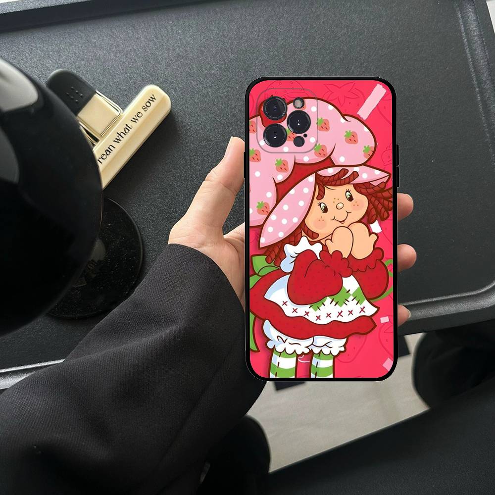 Анимированный S-Клубничный S-Шорткейк TPU Силиконовый Чехол Для IPhone 11 12 13 14 15 16 17 Pro Max Ударопрочный Прозрачная Задняя Крышка