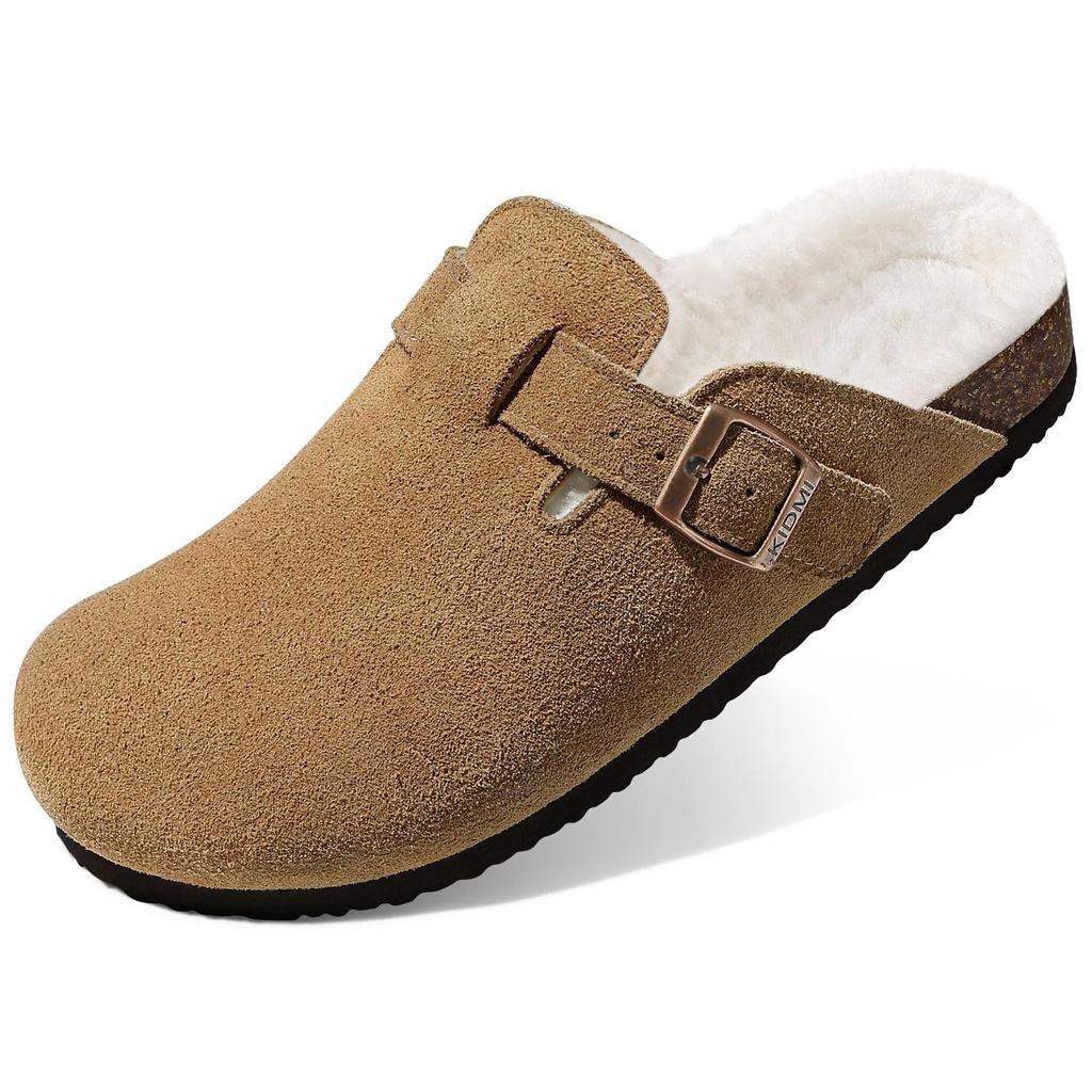 Fashion Cretsar Women's Suede Clogs Fashion Leather Mules Cork Footbed Sandals Potato Shoes New Men Lady Clog Slippers with Arch Support