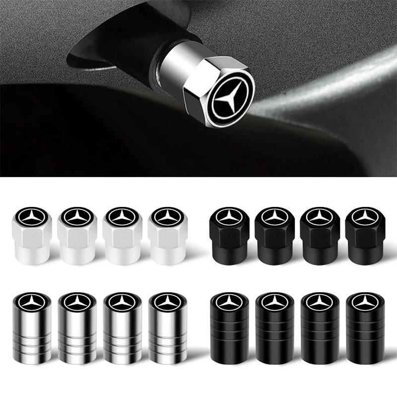CSD1 4Pc Car Wheel Tire Valve Caps Air Stem Tyre Plug Accessories For Mercedes-Benz W203 W204 W205 W212 W213 W166 W176 W167 W177 W223