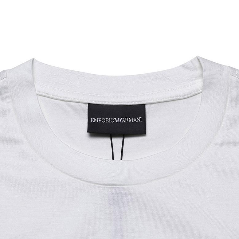 EMPORIO ARMANI T-Shirts Men's Vanilla White Crew Neck Moderate 3L1TCF-1JUVZ-0128
