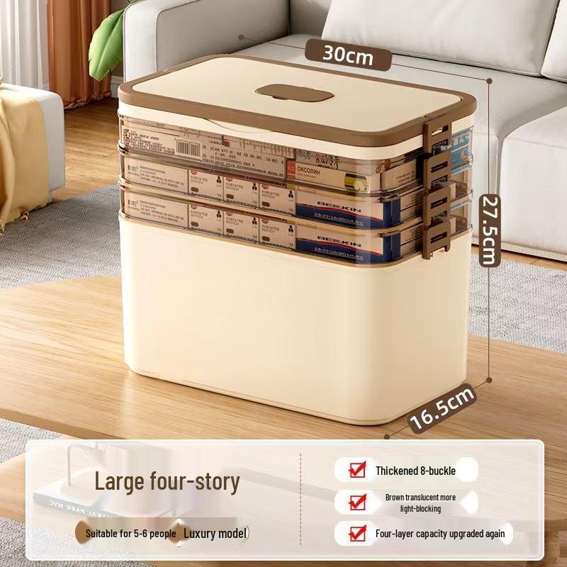 Портативный многослойный ящик для лекарств: Бытовой аварийный набор для хранения первой помощи