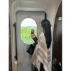 Вязаное пончо Melaard в стиле ретро с цветными блоками – Стильный теплый дорожный кардиган-шаль