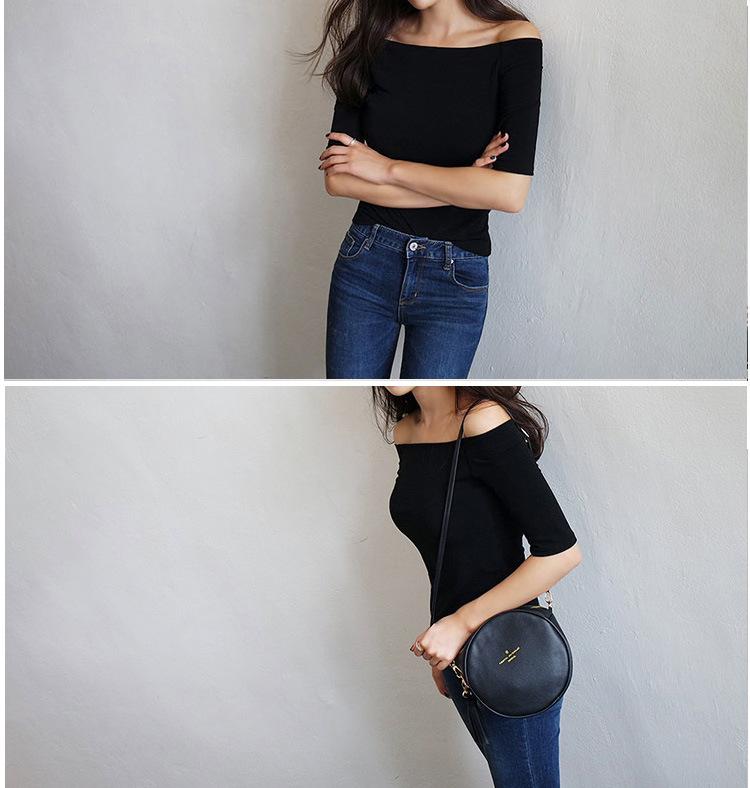 Women Off Shoulder 3/4 Sleeve Ribbed Knit Top Slim Fit Casual Blouse Y2K Streetwear