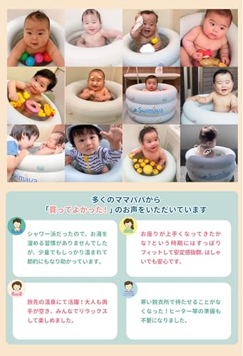 Очаровательная, мягкая детская ванночка Swimava, Macaron Bath, Удобная, в упрощенной упаковке, без насоса, подходит для возраста 0-24 месяцев, зеленая, SW150GN-E.