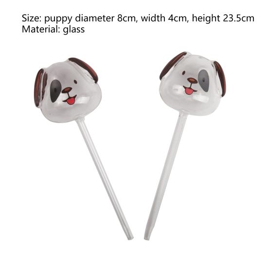 1 Pair Decorative Bulb Unique Glass Shape Time Saver Watering Dog Pattern Plant