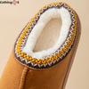 Solid Color Faux Deerskin Velvet Splicing Home Slippers Thick Bottom Non-slip Lightweight Warm Cotton Slippers Female