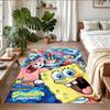 Anti‑Slip Crystal Velvet Floor Rug, SpongeBob Football Design Carpet for Indoor Living Bedroom Home Decoration