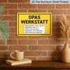2D Flat, 1pc Vintage Metal Sign Opas Werkstatt (Grandpa'S Workshop) - Retro German Wall Decor, Multifunctional Craftsman Gift for Father'S Day and