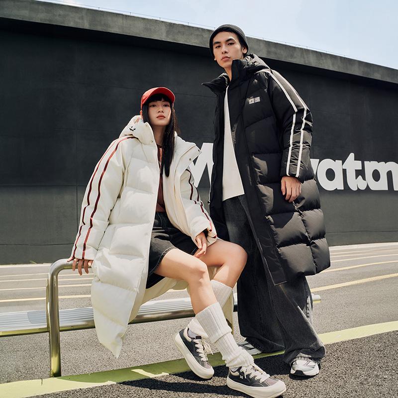 Anta Lifestyle Series свободный крой однотонный пуховик унисекс верхняя одежда цвета слоновой кости 972448901-1