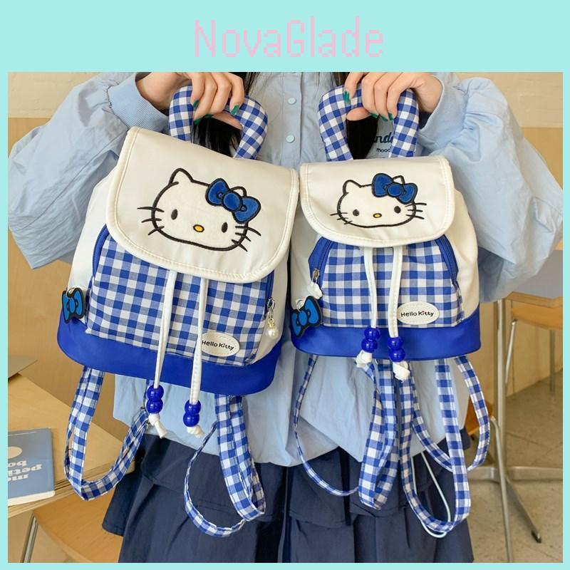 Disney Hello Kitty Mini Drawstring Backpack With Nylon Material For Casual Travel