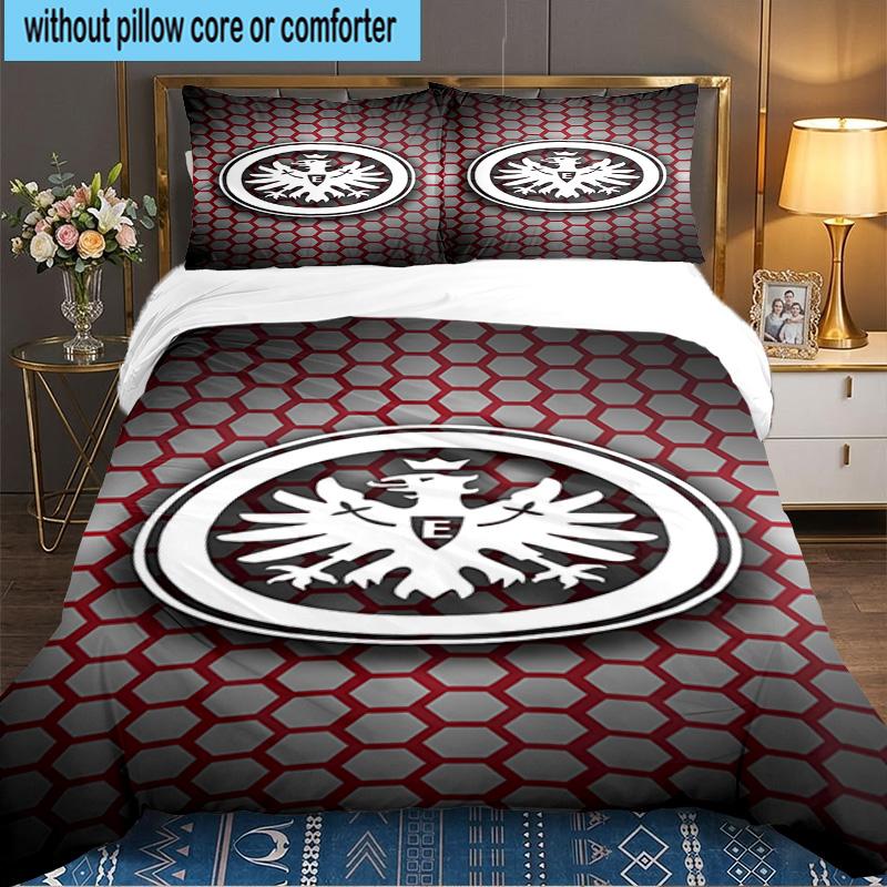 Eintracht Frankfurt Crest 3PCS Bedding set,Ideal for 1pc Duvet Cover And 2pcs Pillowcases Perfect for Fan gift,Ideal for Bedroom, Dormitory