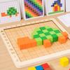 Деревянный дошкольный цветной кубик строительный блок математические учебные пособия, трехмерная геометрическая форма раннее образование счет обучающие игрушки