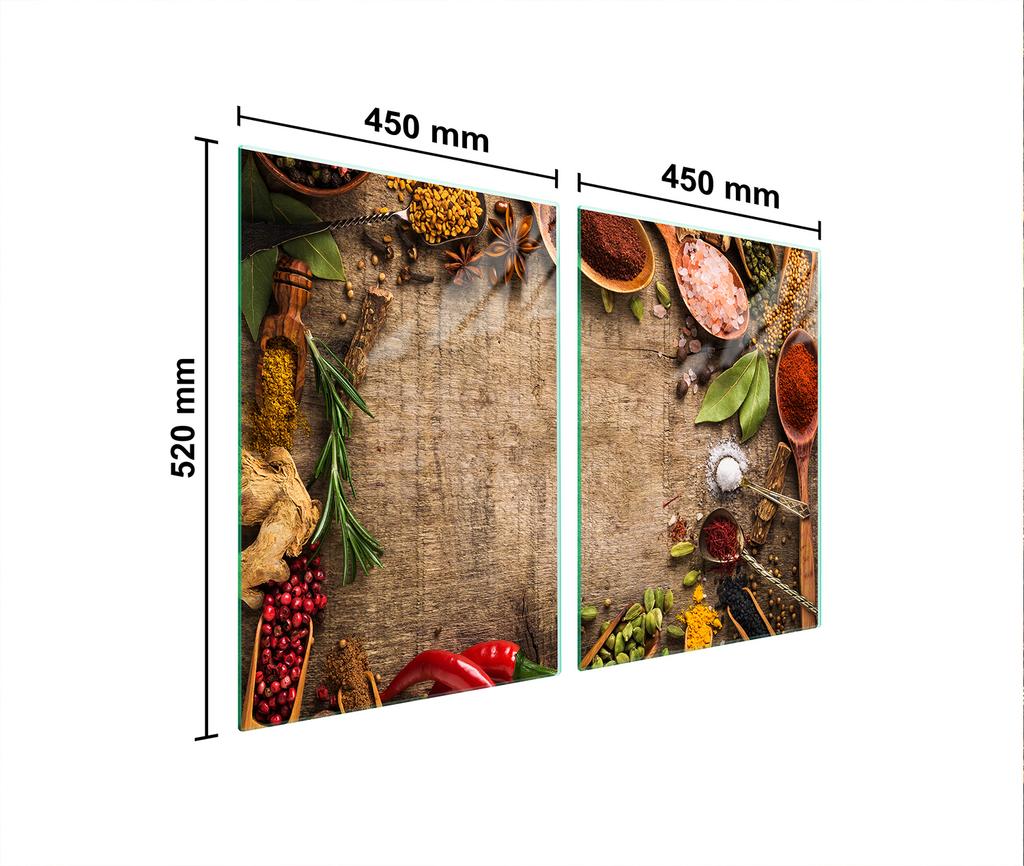 Glass protective plate for the stove 2x45x52 Kitchen