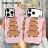 Phone Case: 2D flat design suitable for iPhone 18 17 16 15 14 13 Pro film protection case, couple style, stacking capybara, Christmas and Halloween gi
