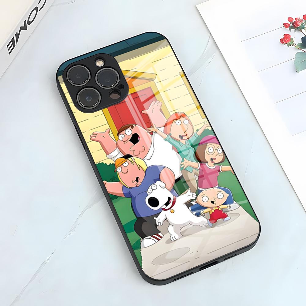 Чехол F-Family Funny Guy для iPhone 17 Pro Max 15 Pro 16 14 Plus 12 13 Mini 11 Pro Ударопрочный Стеклянный Чехол