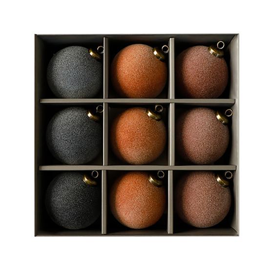 9 шт. бархатных рождественских шаров 3,15 дюйма флокированные шары елочные украшения небьющиеся пластиковые шары подвесное украшение для елки для праздничного декора