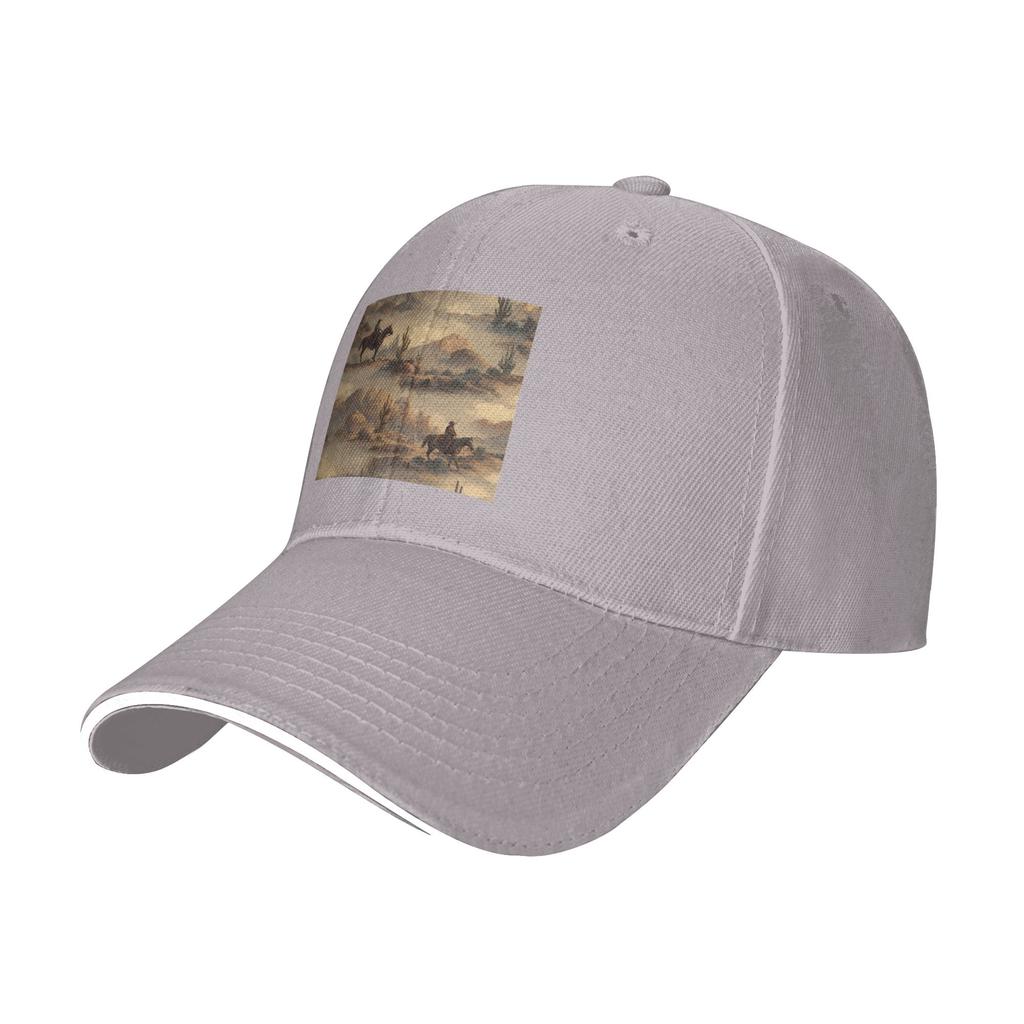 Cowboy in Desert Western Landscape Pattern Cap Baseball Caps Adjustable Hat Hip Hop Summer Unisex Baseball Hats Customizable