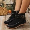 Женские ботинки, новые винтажные замшевые ботильоны с бахромой, женская обувь, зимние повседневные ботинки с застежкой-молнией сбоку, с круглым носком, женские ботинки для снега Botas De Mujer