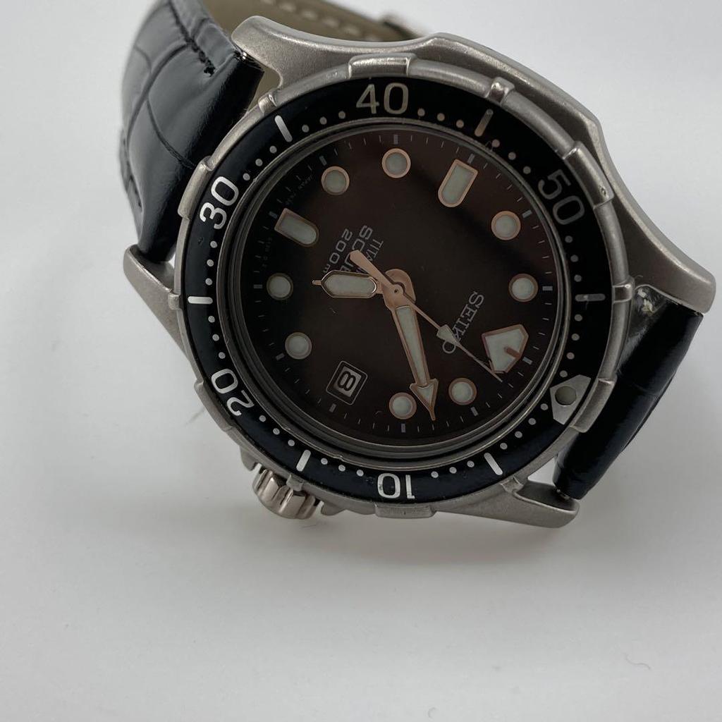 [USED] Seiko Extreme Black 7N35-6110 Rare Titanium