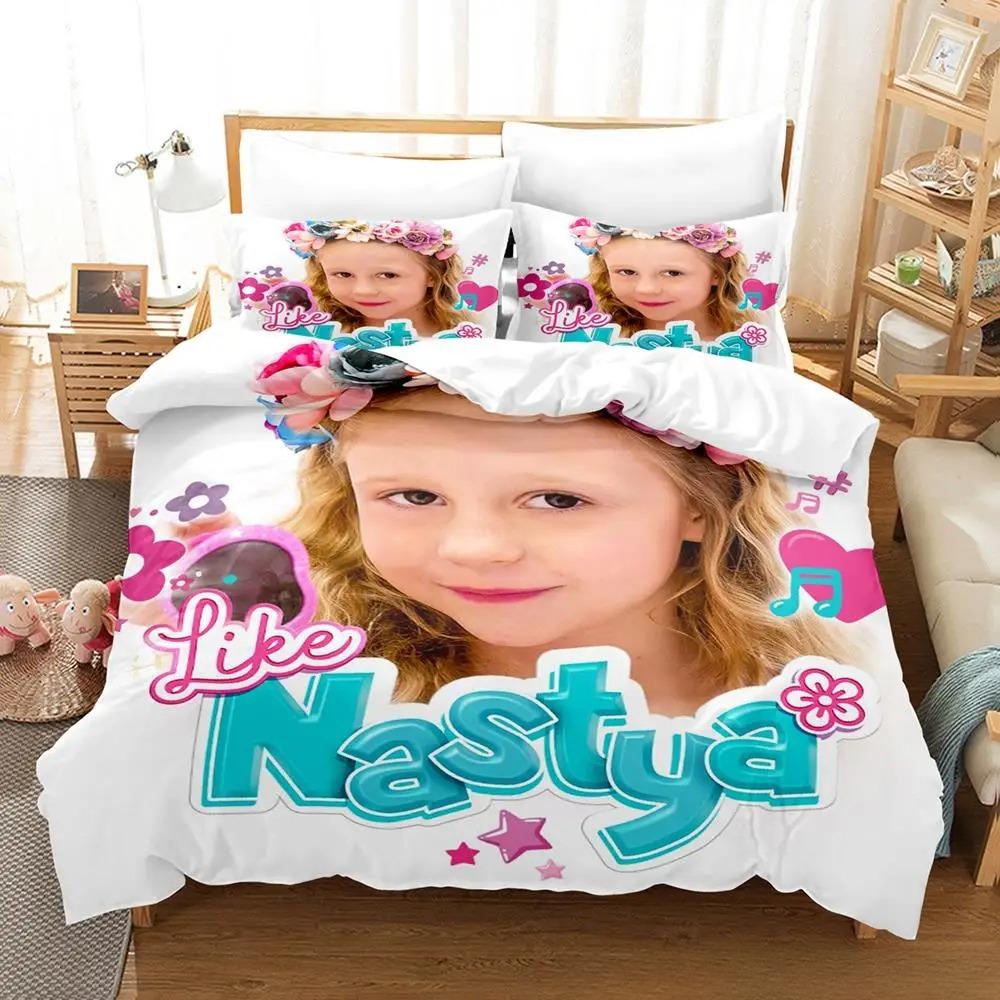 Like Nastya Bedding Set Single Twin Full Queen King Size Bed Set Aldult Kid Bedroom Duvet Cover Sets 3D Anime