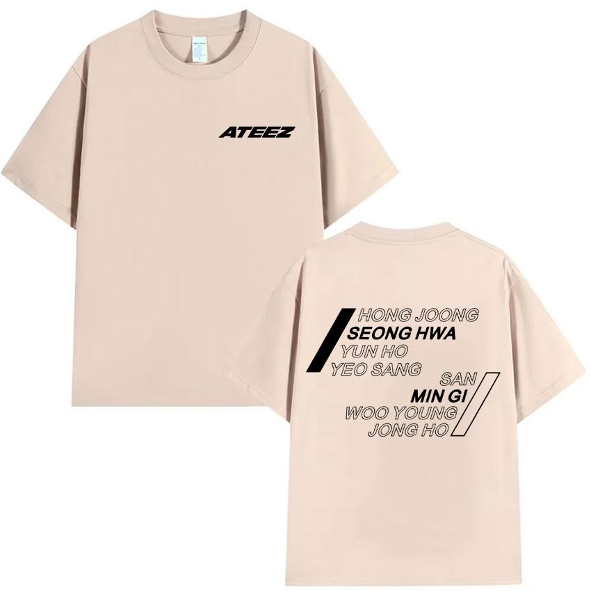 Ateez 2025 Мировой Тур Футболки Хонджун Сонхва Юнхо Ёсан Сан Минги Уён Джунхо Графическая Футболка с Коротким Рукавом Streetwear