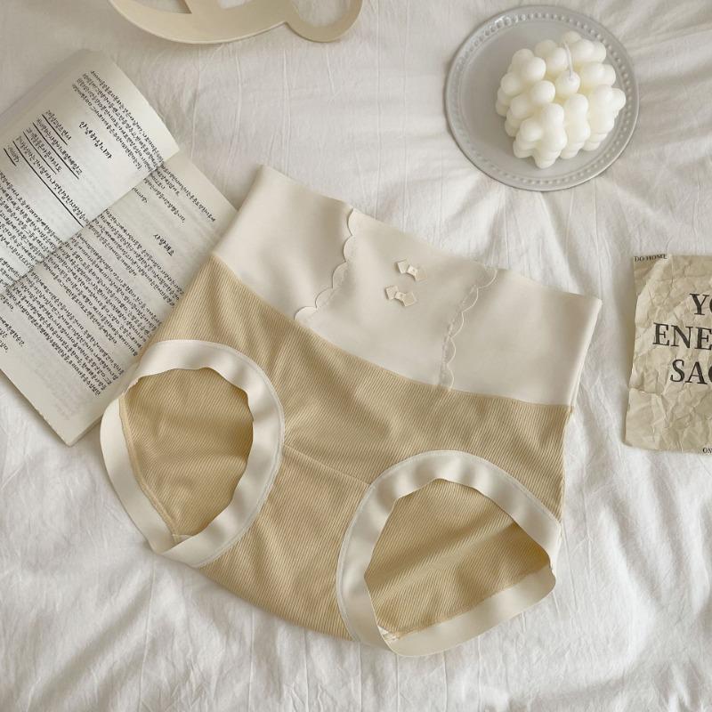 Осенне-зимнее эластичное хлопковое нижнее белье Простые бесшовные расширенные трусы с высокой талией, утягивающие приподнятые ягодицы, дышащие женские треугольные трусики