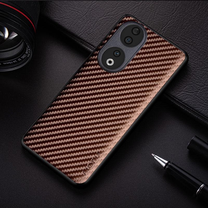 Ударопрочный тонкий чехол из углеродного волокна для Honor 90 70 50 20 10 Pro Lite, противоскользящий, защищающий корпус телефона по всей площади