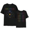 Трансграничная новая футболка Coldplay Band World Tour COLDPLAY Y2K Европейский и американский уличный тренд топ