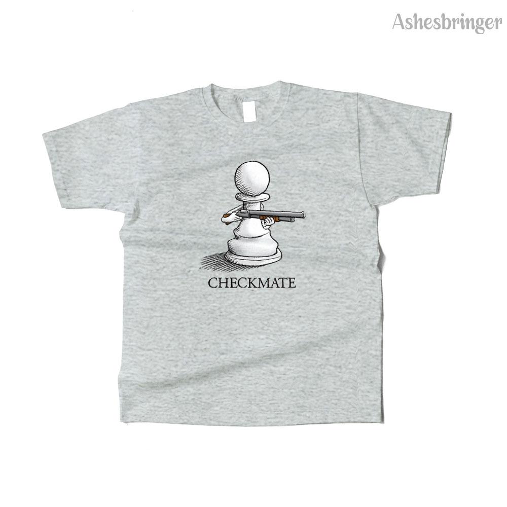 Mens Cotton Checkmate Graphic Chess Funny T Shirt Street Casual Style Tee for Men and Women
