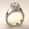 Yellow Gold Full Diamond Crown Ring, Creative Color Separation Engagement Ring For Women