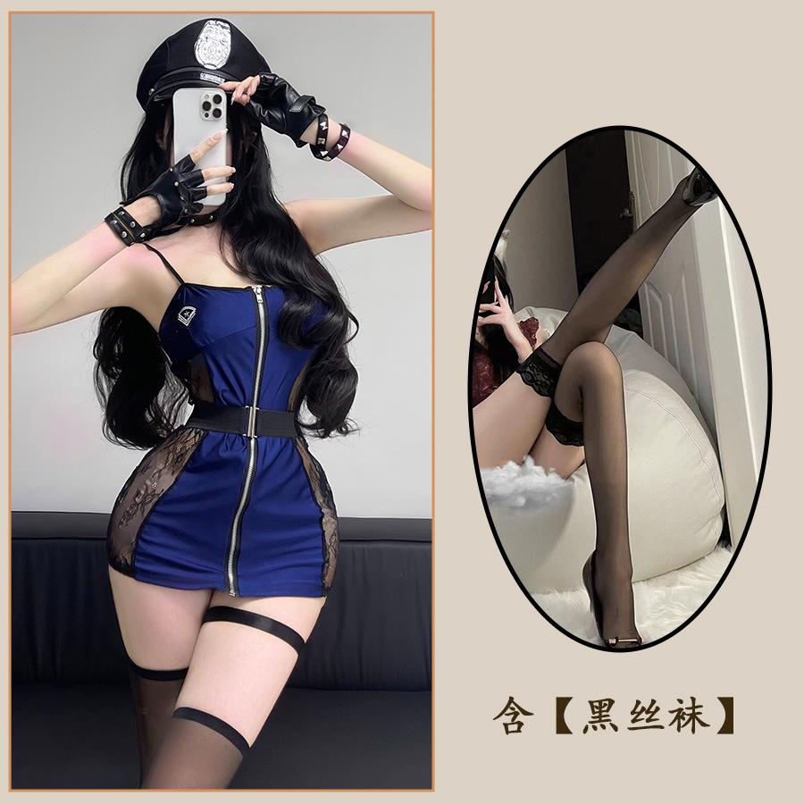 Сексуальное нижнее белье Полицейская Королевская сестра Молния Открытая грудь Инструктор Cos Страсть Сексуальная кровать Быстрый освобождение
