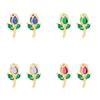 Modern Botanical Tulip Earrings For Women Copper Glass Spring Fashion Accessory