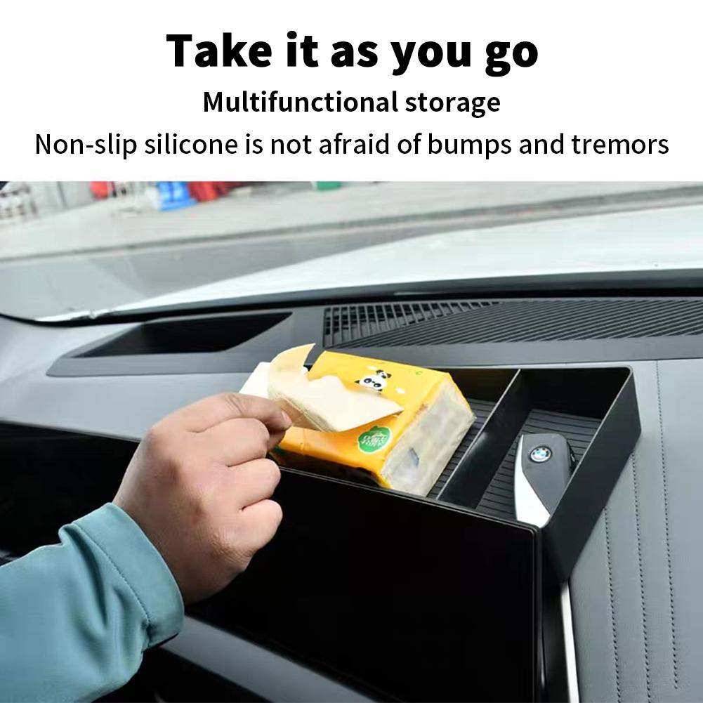 Boîte de rangement pour accoudoir de voiture, boîte de rangement pour BMW X3 2025 2026 G45 flanelle ABS, boîte de rangement derrière l'écran,