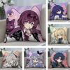 Чиби Подушка Honkai Star Rail Мягкая Плюшевая Ткань Двусторонняя Печать Чехол на Подушку для Дивана Все Сезоны Декор Дома Подарок