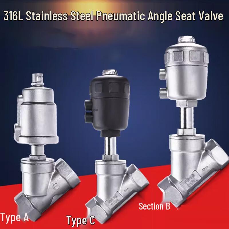 LANGBA 316L Stainless Steel Pneumatic Angle Seat Valve