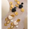 Eetit Courtly Style Resin Heart Drop Dangle Earrings Exclusive Design Stainless Steel Golden Fashion Jewelry Women Waterproof
