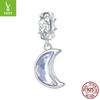 Light Luxury Niche Moonlight Diy Bracelet Necklace Pendant S925 Sterling Silver Premium Moon Beads