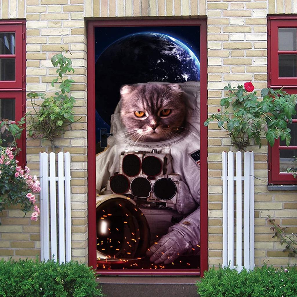 3D красочные наклейки на дверь гинкго билоба, настенная роспись гостиной, спальни, обои на дверь, наклейки на стену, самоклеящиеся, водонепроницаемый декор