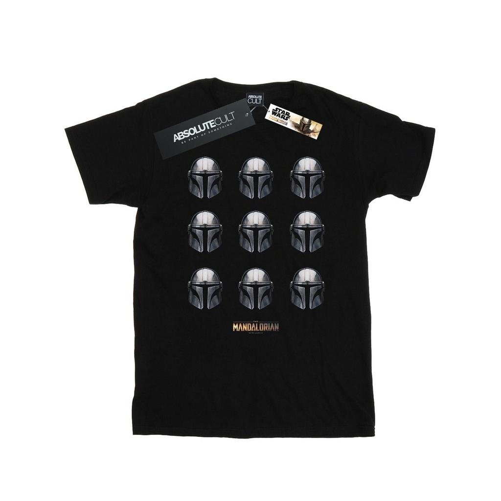 Star Wars Mens The Mandalorian Helmet Pattern T-Shirt