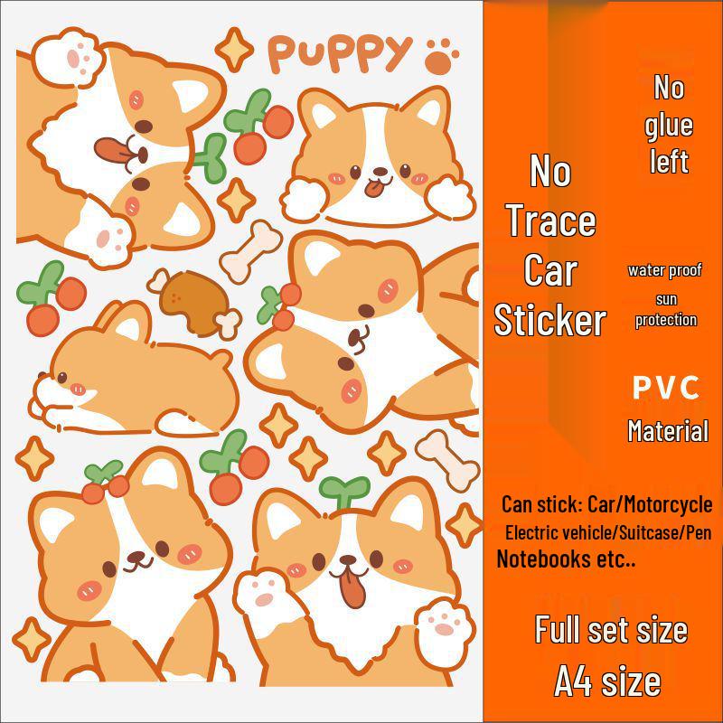 Милые водонепроницаемые наклейки с корги для электромобилей, мотоциклов и велосипедов
