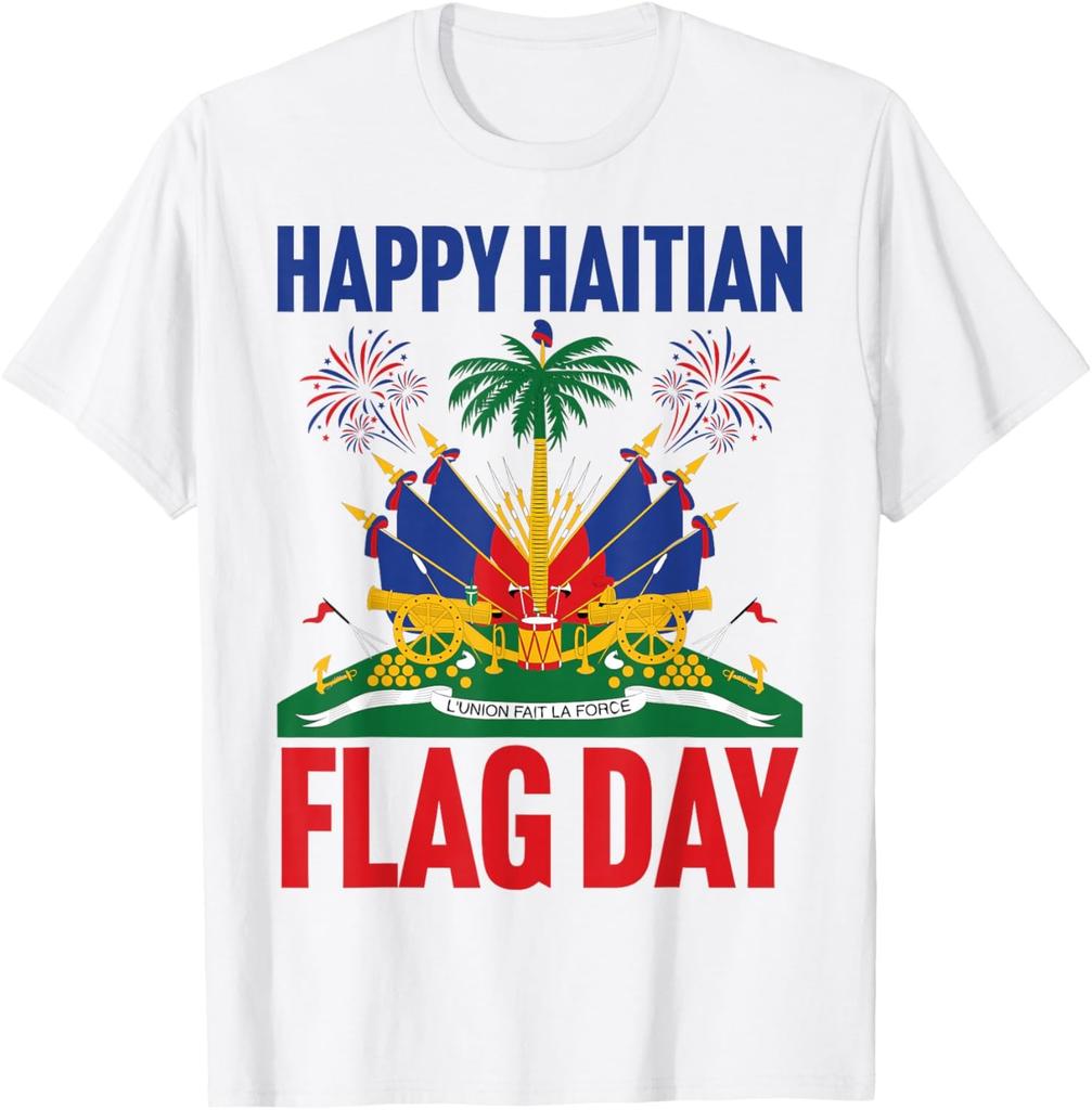 Happy Haitian Flag Day Outfit Men Women Kids Proud Haiti Unisex T-Shirt
