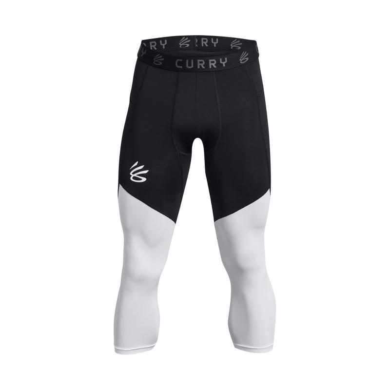 Under Armour Компрессионные спортивные брюки три четверти с цветными блоками карри, мужские, черные 1379828-001
