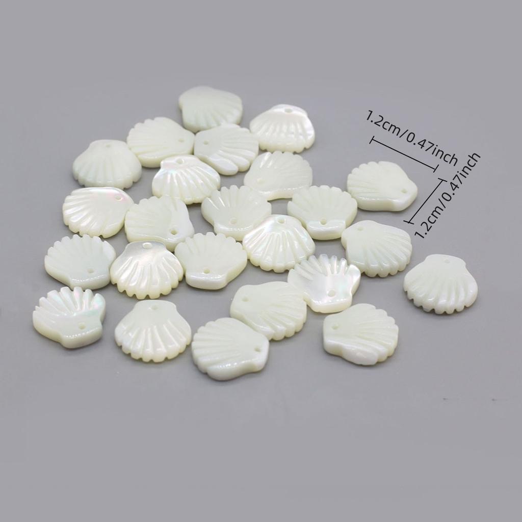 5Pcs, White Natural Shell Pendant, Fashion Sector-Shaped Charms For Jewelry Making DIY Necklace Earrings Accessory, Mardi Gras Valentine's Day Craft