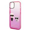 Karl Lagerfeld Klhcp14Mtgkcp Iphone 14 Plus / 15 Plus 6,7 Hardcase Różowy/Pink Gradient Ikonik Karl & Choupette