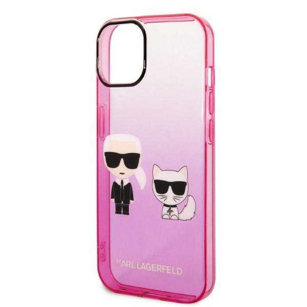 Karl Lagerfeld Klhcp14Mtgkcp Iphone 14 Plus / 15 Plus 6,7 Hardcase Różowy/Pink Gradient Ikonik Karl & Choupette