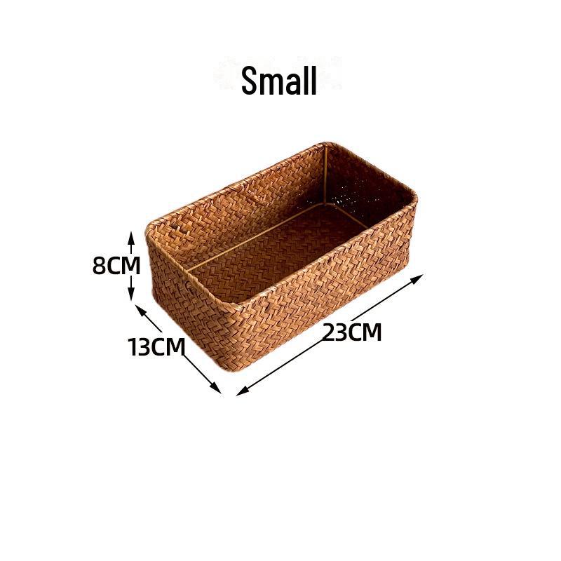 Плетеная вручную корзина из ротанга для хранения закусок и всякой всячины