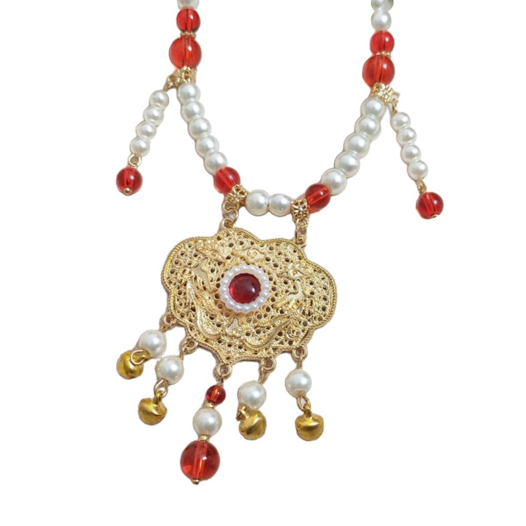 Стильное китайское ожерелье с кулоном в виде старинного колокольчика. Искусно выполненный аксессуар для ожерелья, идеально подходящий для любителей ханьфу.