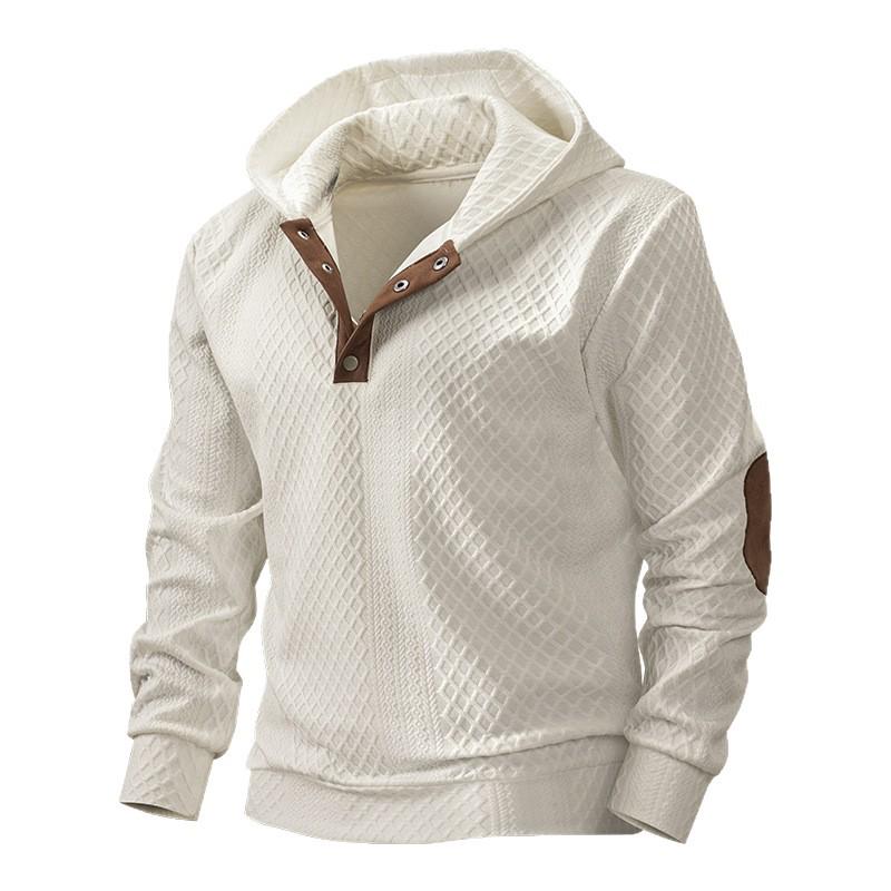 Модный мужской повседневный худи из жаккардового трикотажа, весна 2026