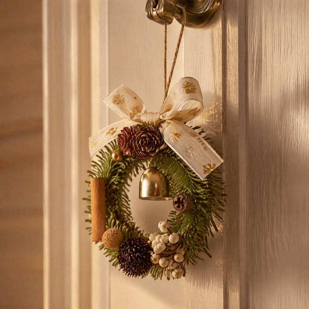 Cute Christmas Pendant Red Velvet Bow Jingle Bells Door Hanger Gift Xmas Tree Ornament Christmas