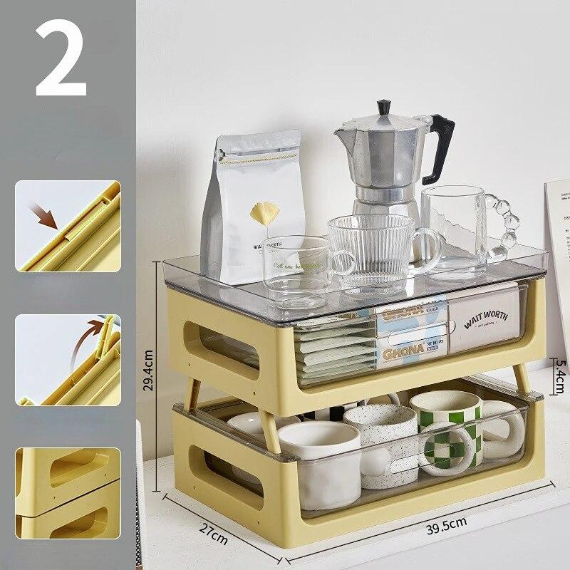 Coffee Pot Cup Storage Rack Living Room Bar Sundries Storage Organizer Home Accessories Office Sundries Storage Drawer